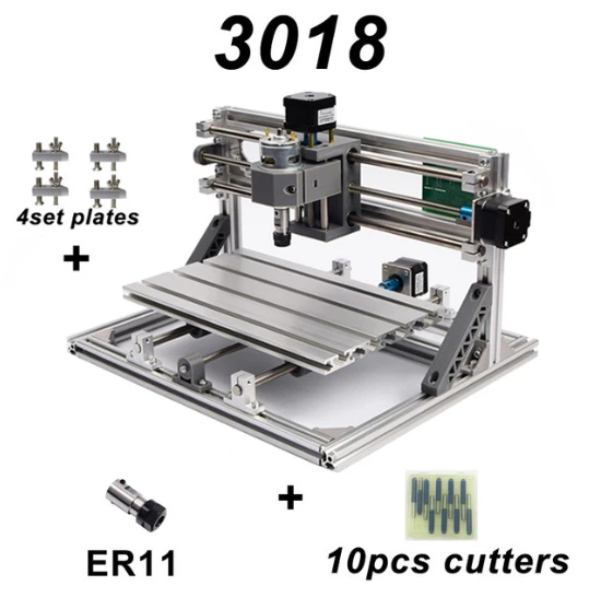 3018 гравировальный станок с ЧПУ CNC3018 withER11 diy гравировальный станок с ЧПУ лазерная гравировка Pcb PVC фрезерный станок деревянный маршрутизатор - Цвет: CNC3018 full kits