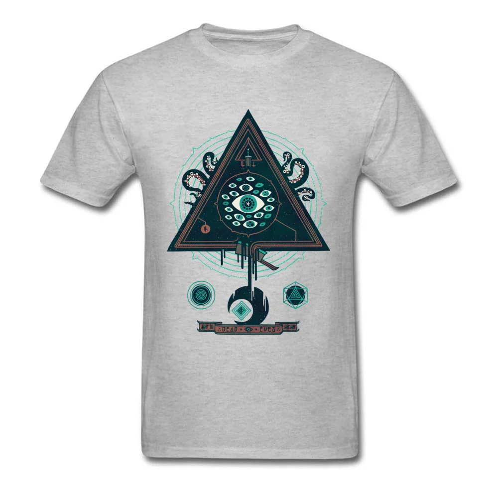 Design All Seeing Men T-shirts Graphic Father Day Short Sleeve Crewneck 100% Cotton Tops Shirt Family T-shirts All Seeing grey