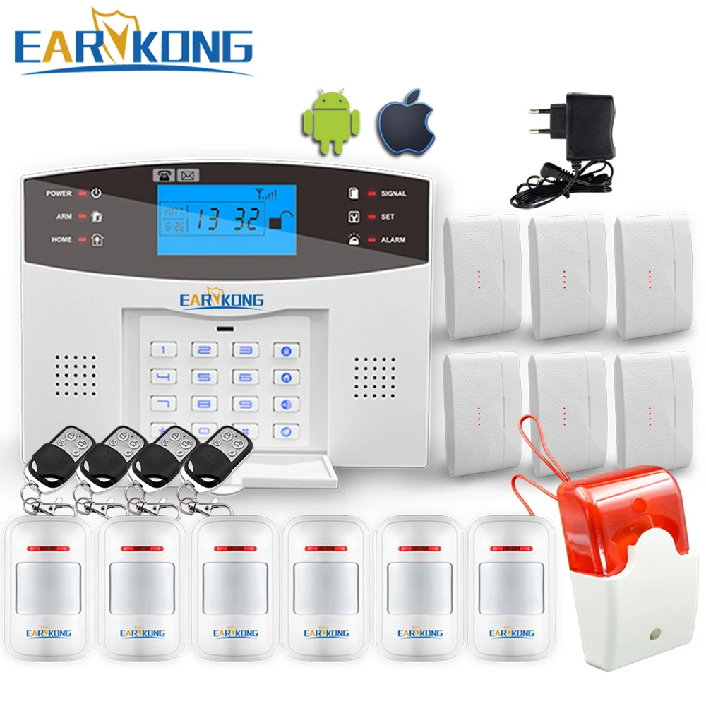 Comfortable Keyboard M2B Wireless GSM alarm system, LCD Screen, For