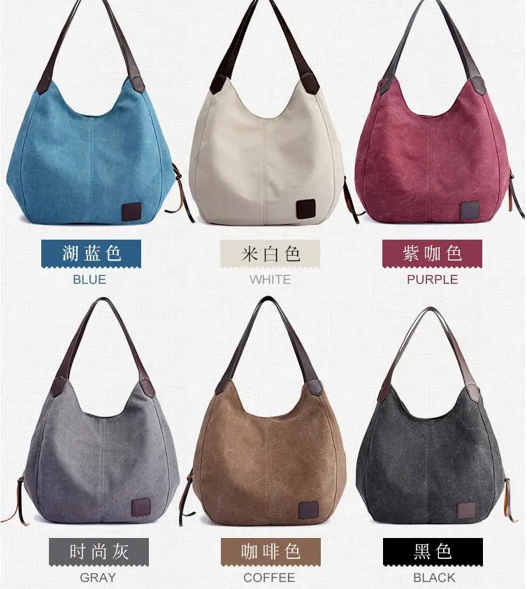 

Women's Canvas Handbags Vintage High Quality Female Hobos Single Shoulder Bags MICKY KEN(MICKY KEN)