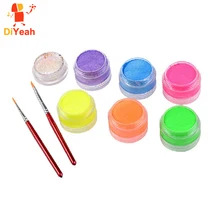 Halloween UV Glow Neon Fluorescent Body Paint Makeup Pigment 9g Color Face Painting Glitter Brushes Gift akvagrim Water-based