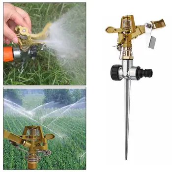 

360 Degree Rotary Irrigation Sprayer Sprinkler For Lawn Garden Yard Golf Grass Metal Impulse Spike Hose Water Sprinkler Spraye