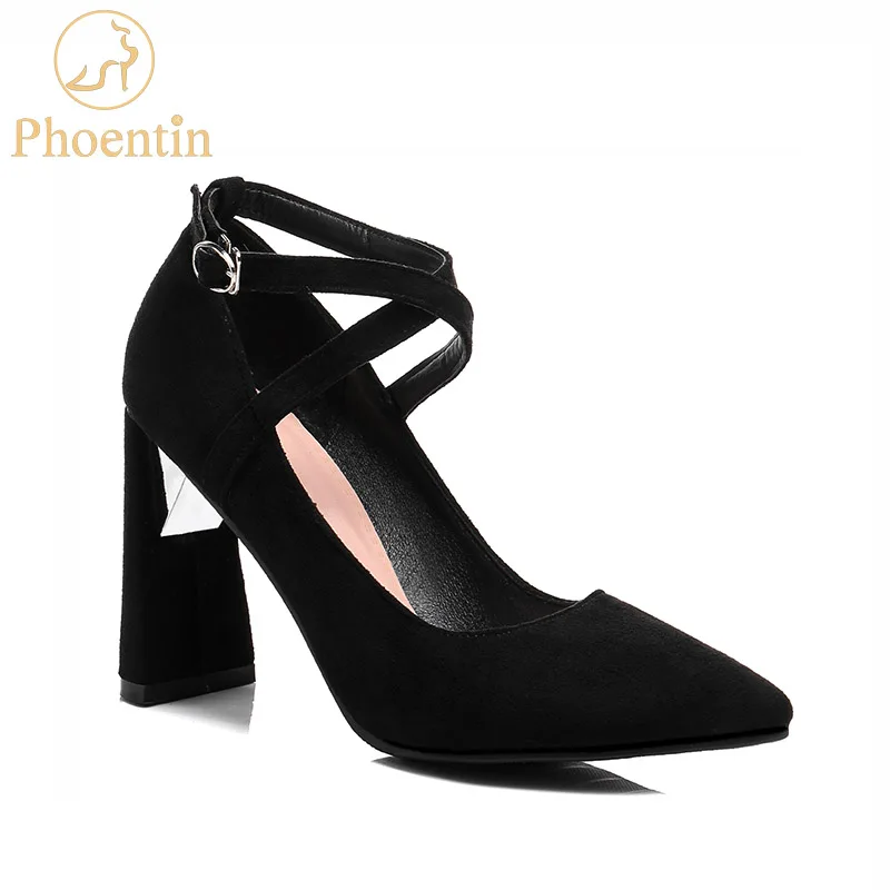 Phoentin super high heels shoes plus size 45 strange heel bucklechunky ...