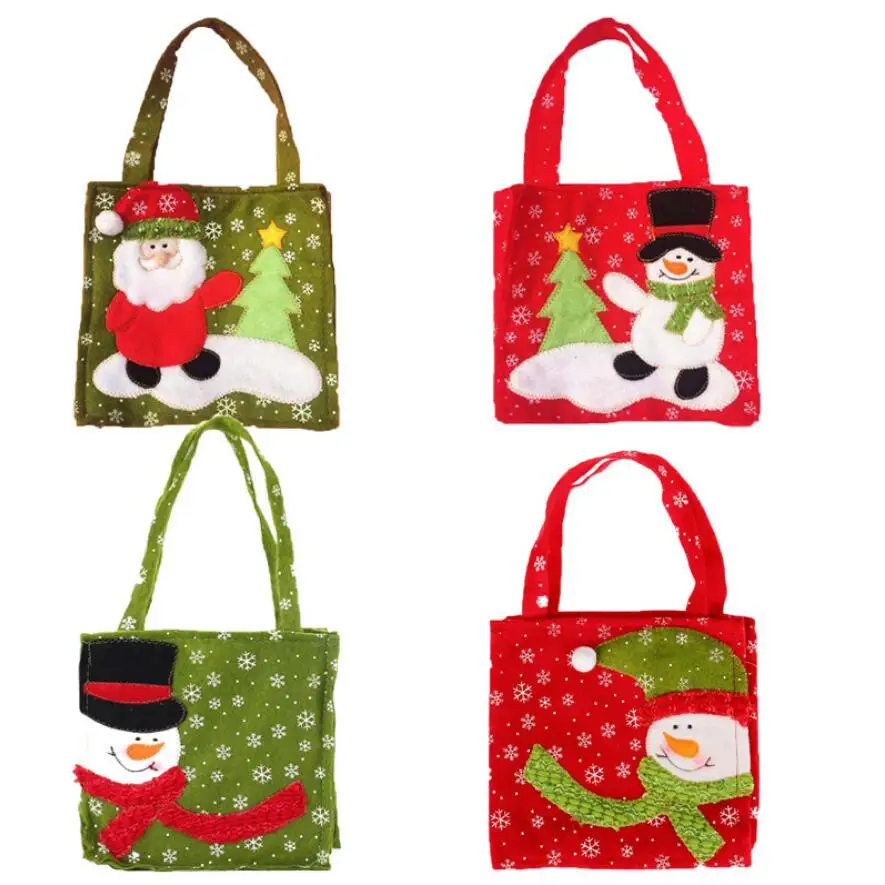 

1pc Enfeites De Natal New Style Snowman Papai Noel Candy Bags Christmas Gift Bag Storage Bag Christmas Decoration Supplies AU373