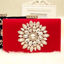 Fashion Rhinestone Flower Wedding Evening Bag Banquet Red Black Diamond Velour Bridal Party Dinner Clutch Bag Lady Velvet Purse цена Fashion Rhinestone Flower Wedding Evening Bag Banquet Red Black Diamond Velour Bridal Party Dinner Clutch Bag Lady Velvet Purse цены онлайн