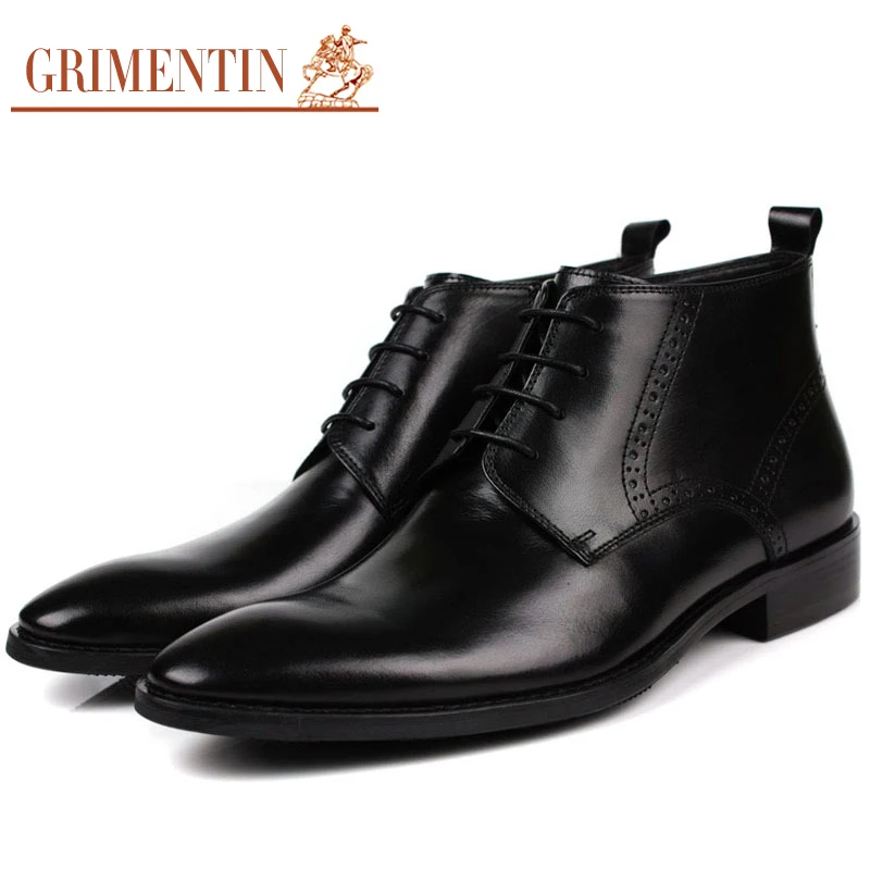 GRI/мужские ботинки; Модельные ботильоны из натуральной кожи; цвет черный, коричневый; сезон осень-зима; Мужская обувь; Size38-44; 3ZB552