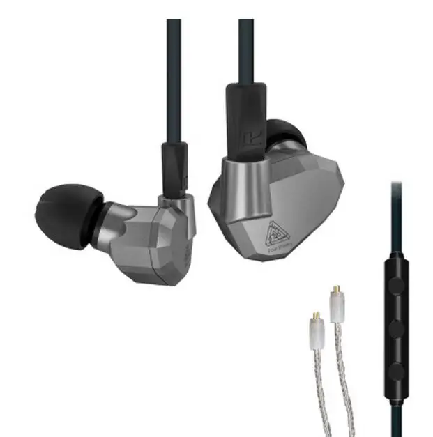 AK KZ ZS5 2DD+ 2BA гибридные наушники-вкладыши HIFI DJ Monito спортивные наушники для бега наушники-вкладыши Наушники KZ ZS10 PRO AS10 AS16 - Цвет: grey silver with mic