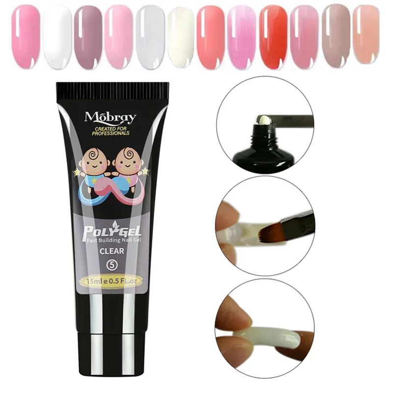 15ML UV Gel Poly Gel Nails Polygels Nails Builder Poligel Nails Kit Extension Acrylic Nail Art