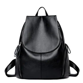 

2019 New Fashion Women Leather Backpack High Quality Woman Backpacks Female Travel Shoulder Bag College Wind School Bag