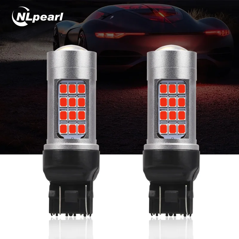 NLpearl 2 шт. 42SMD T20 7440 W21W WY21W светодио дный 7443 SRCK W21/5 Вт светодио дный лампы 12 В огни автомобиля поворотов тормозной обратного Хвост лампы авто