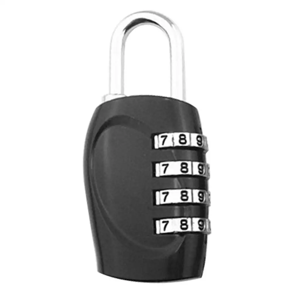 US304 4 набора цифр Пароль Замок Комбинация чемодан металлический кодовый замок с паролем замок - Цвет: Black