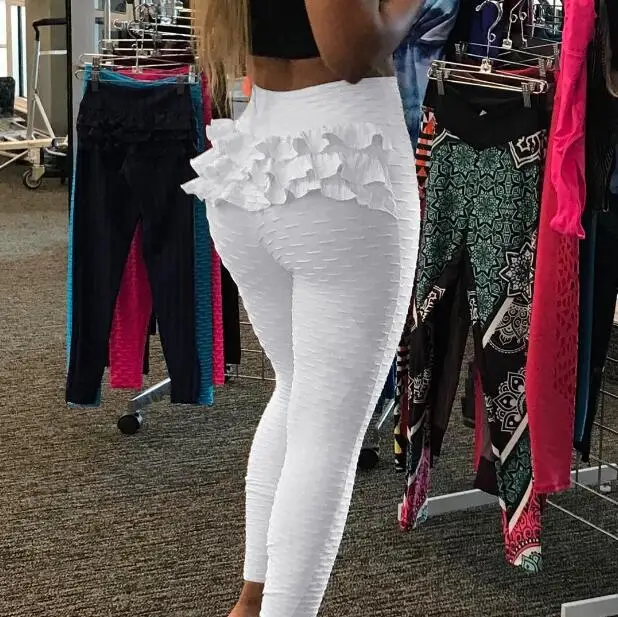 Новые женские модные леггинсы с белой текстурой, трикотажные штаны с высокой талией для тренировок, дышащие сексуальные леггинсы для фитнеса - Цвет: Белый