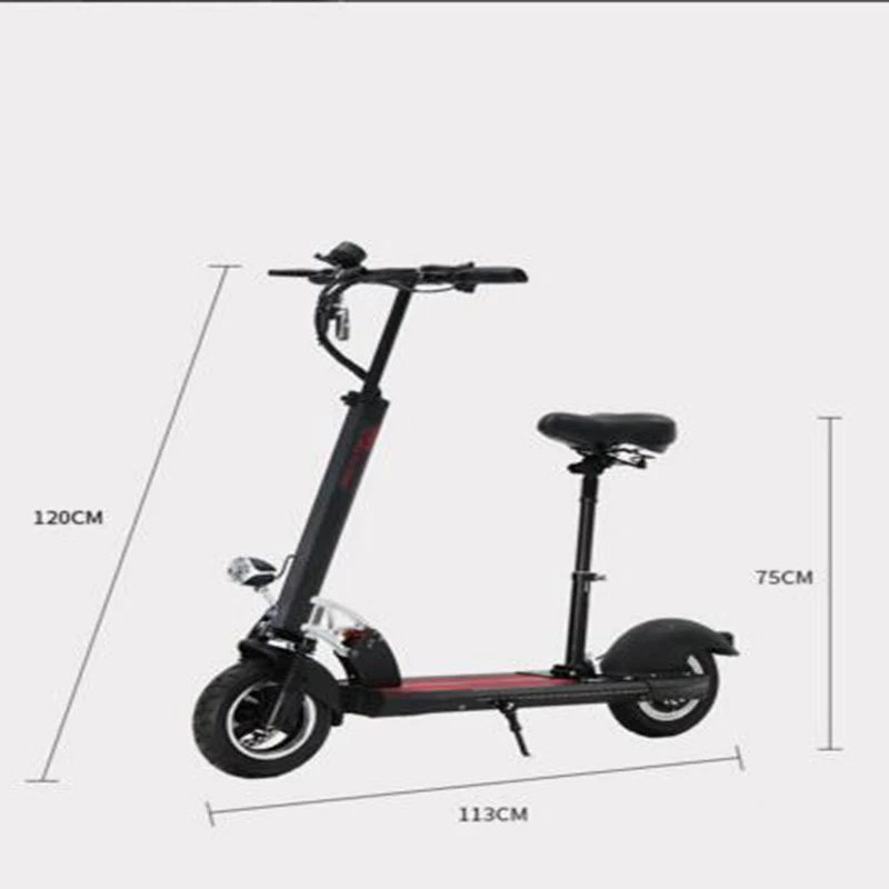 Электрический скутер с сиденьем 10 дюймов мощный мотор скутер с рулевой отдачей складной электрический велосипед скутеры для взрослых