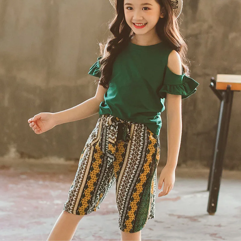 kids clothes girls summer 2018 toddler girls summer clothing set green
