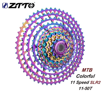 

ZTTO MTB 11S 11-50T SLR2 Cassette Ultralight Colorful Freewheel 11V 11 Speed K7 mountain Bicycle HG System FOR GX X1 NX M8000