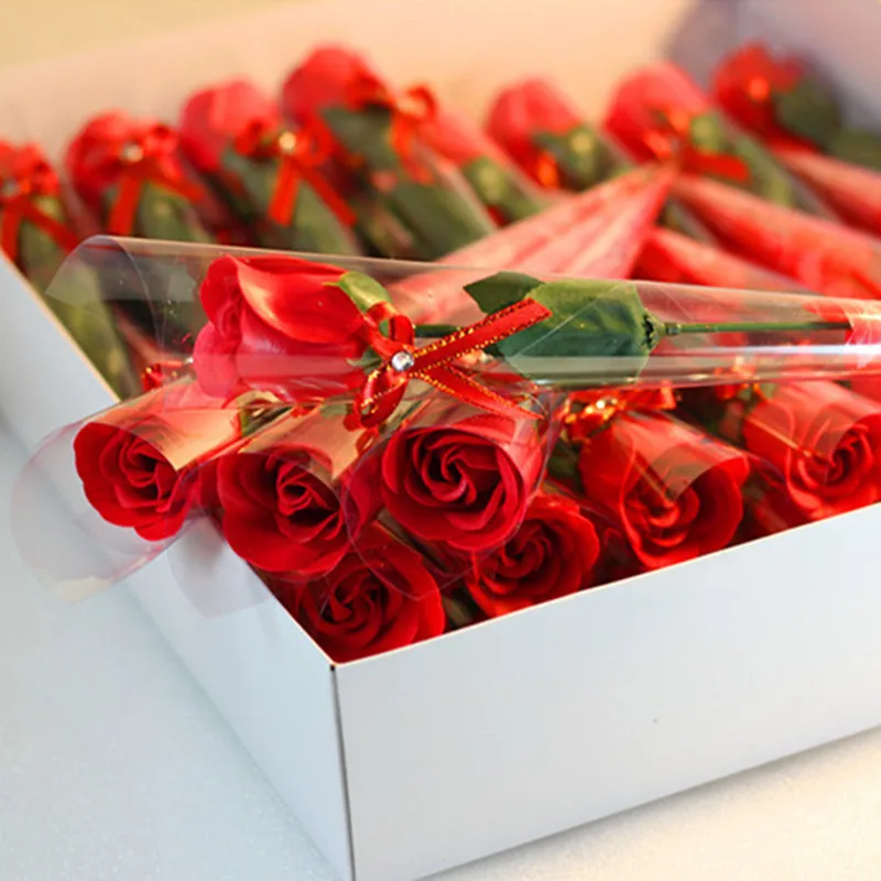 Single Rose Flower Soaps As Wedding Gift Soap Flowers 30pcs/lot 5 Colors for Choose Also As