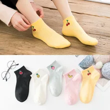 5 пар в партии, носки для девочек г. Новые летние, Осенние, зимние носки с фруктами, удобные, хлопковые, милые носки