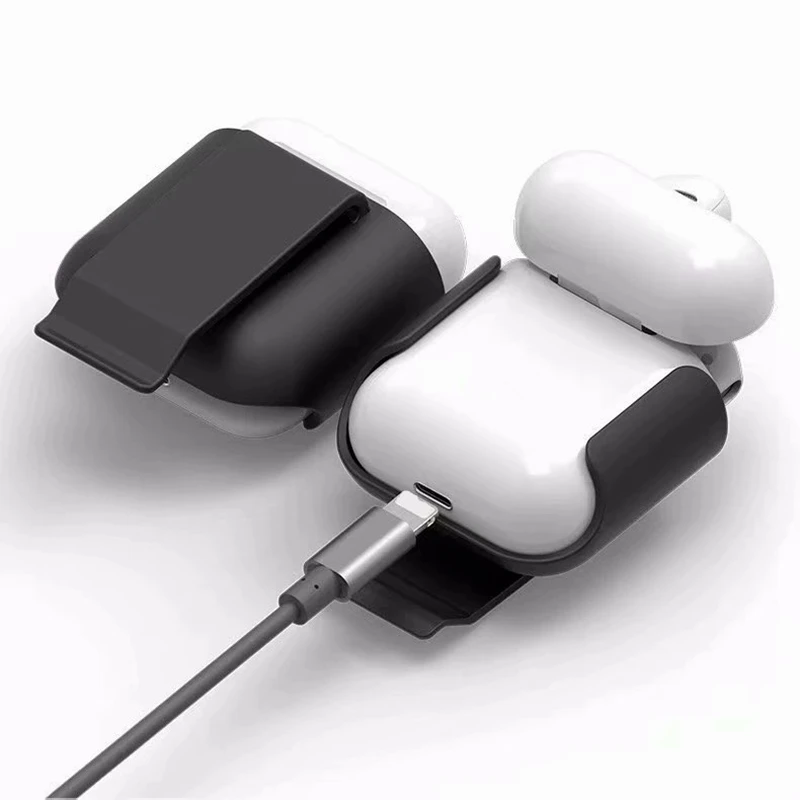 

Silicone Waist clip Cases Cover For Apple Airpods i10 TWS Bluetooth Earphone Shockproof Protective Case
