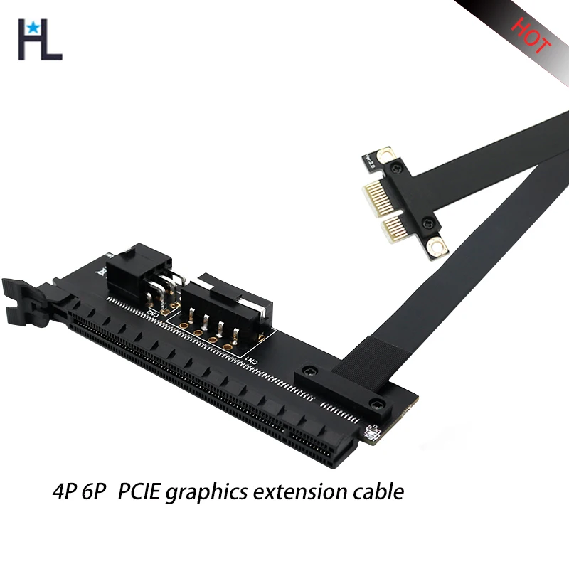 HL PCI express 16X 1X graphics card extension cable 4P 6P dual power supply full speed stability For bitcoin mining game video HL PCI express 16X 1X graphics card extension cable 4P 6P dual power supply full speed stability For bitcoin mining game video