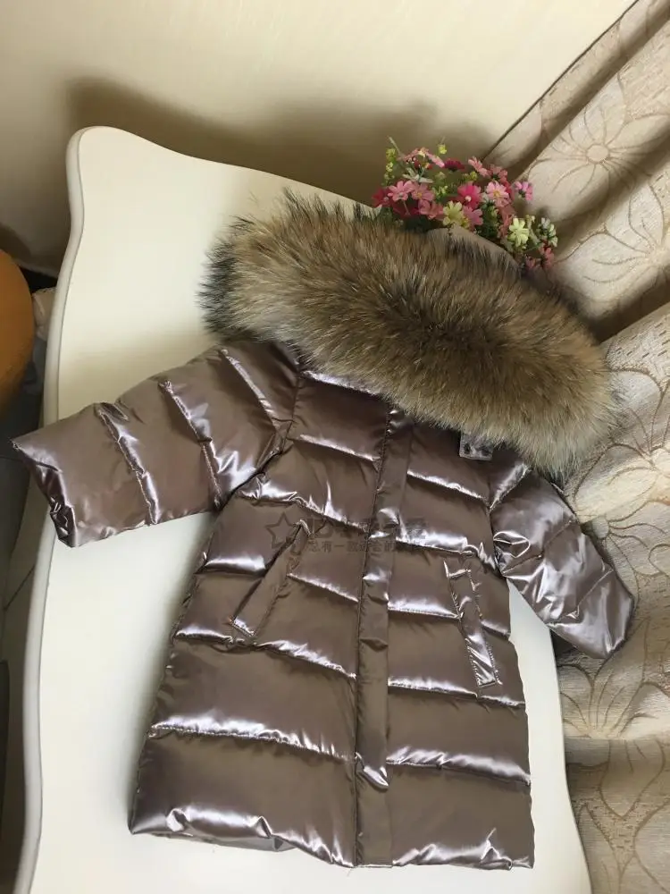Детское зимнее пальто для русской зимы для детей от 0 до 10 лет длинная пуховая куртка теплая водонепроницаемая зимняя куртка с натуральным мехом для мальчиков и девочек, детская верхняя одежда, пальто, Z146