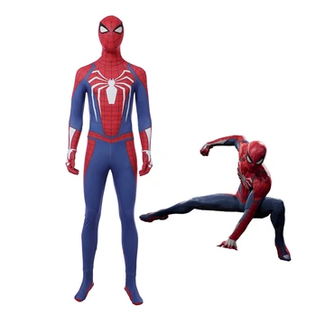 

New 2018 Spider man cosplay costume super hero jumpsuits mask set for man Christmas clothing 3D printing custom made size