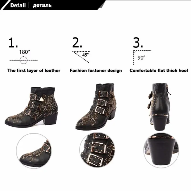 ARQA/зимние женские ботильоны из натуральной кожи с пряжкой; мотоботы с острым носком на каблуке «рюмочка»; женская обувь; zapatos mujer