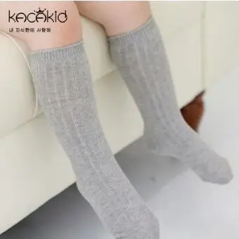 Носки для девочек детские гольфы chaussettes для мальчиков и девочек, Длинные Детские хлопковые носки для новорожденных meias sokken - Цвет: Серый