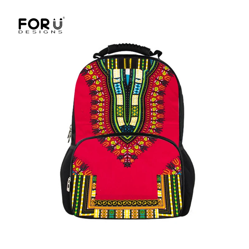 

FORUDESIGNS College Students School Bags for Teenager Girl African Traditional Printing School Bookbag Shoulder Bagpack Softback