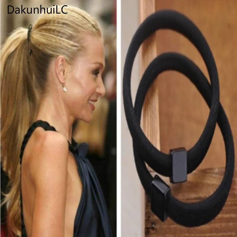 

1PC/lot Kids Women High Quality Plastic Elastic Hair Bands Ring Shaped With Beads Ponytail Holders Hair Accessories