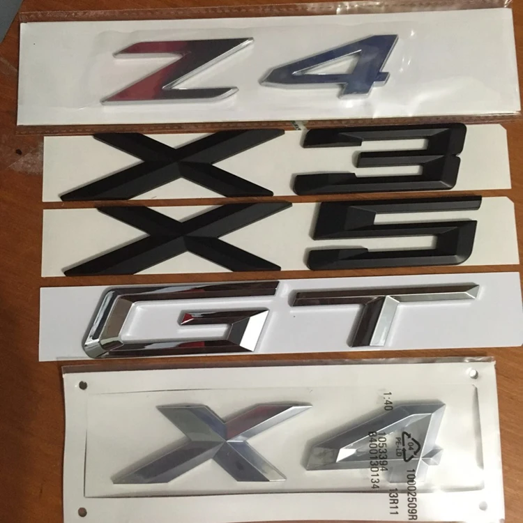 

ABS Silver black X4 Z4 GT car rear emblem sticker for bmw