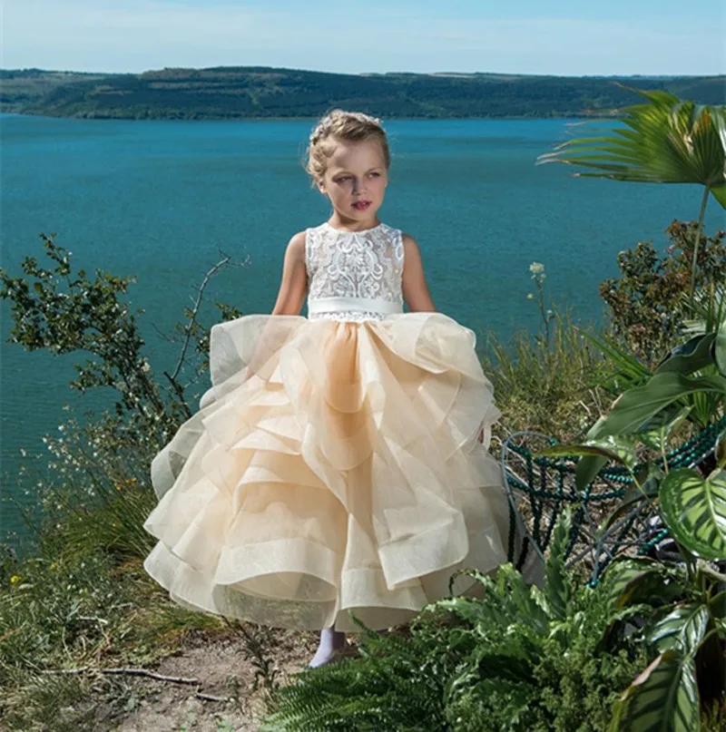 tiered tulle flower girl dress
