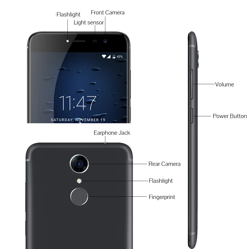 Cubot Note Plus смартфон MT6737T Quad Core Тип C Android 7 0 телефон 5 2 &quotFHD Дисплей 4G LTE 16MP Камера 3 ГБ +