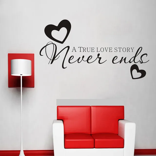 creative love heart design wall stickers home decor living room