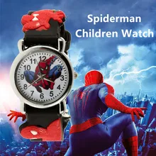 Силиконовые детские часы с 3D рисунком Человека-паука детские часы для мальчиков и девочек детские повседневные часы с супергероями рождественские подарочные часы relogio