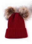 Детская зимняя вязаная теплая мягкая Шапка-бини для маленьких мальчиков и девочек(посылка включает 1 шапку - Цвет: kid  red