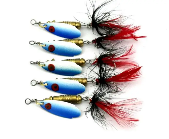 thumbnail image 2 of 10pcs Bass Fishing Lure, Fishing Spoons Metal Lures Kit With Hook Tackle Box 2 of 11