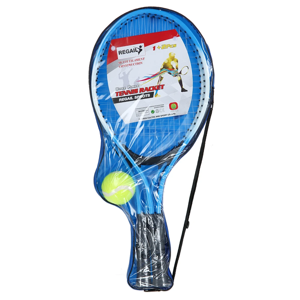 2Pcs Kids Outdoor Sports Tennis Racket String Tennis Racquets with 1 Ball and Cover Bag Good Training Kit for Kid