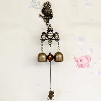 

Unique Metal Owl Wind Chime Ornaments Creative Metal Decoration Shop Bell Home Furnishing Decoration