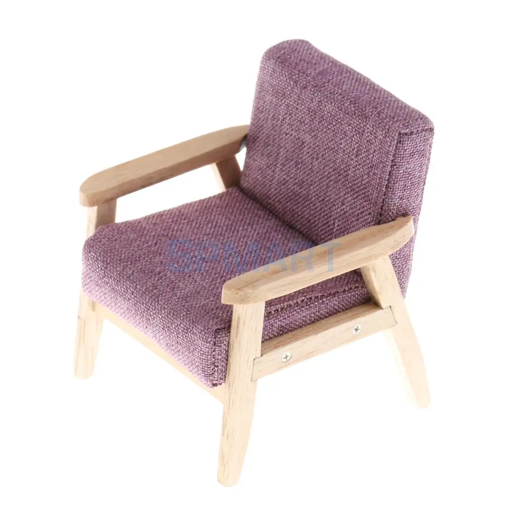 1/12 Scale Dollhouse Miniature Furniture Sofa Couch End Table Set 3 Colors for 12th Dolls House Living Room Accessories