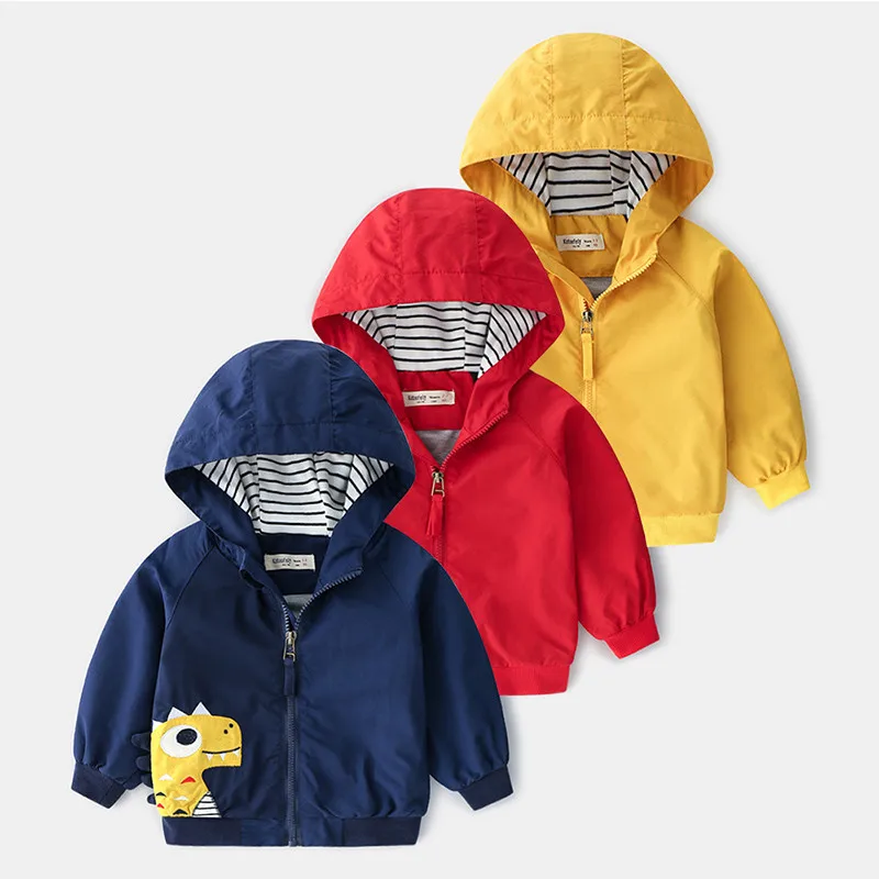 

Baby Clothes Cartoon Pattern Girls Boys Jackets Coats Toddler Kids Jacket Outwear Hooded Windproof Children Clothes 2019 New