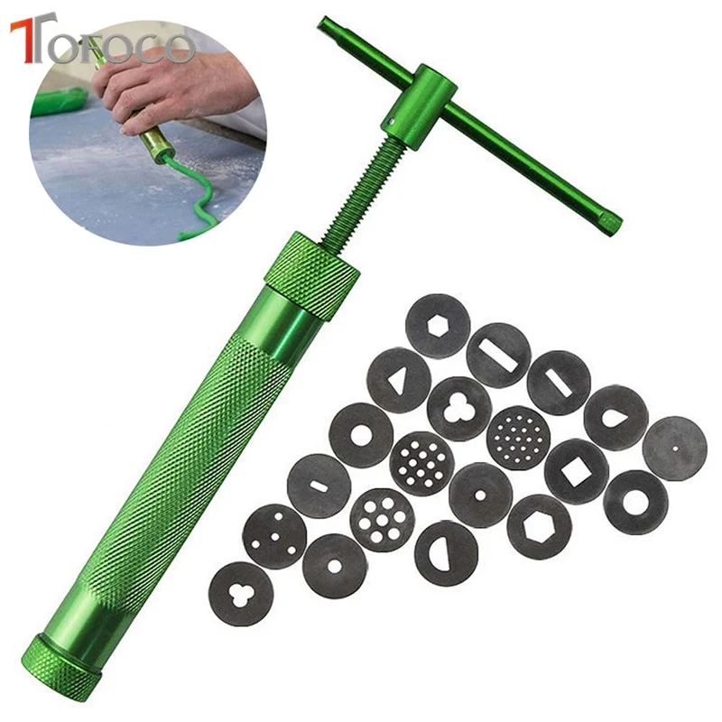 

TOFOCO 20 Types Alloy Rotary Plasticine Mold Tools Set Kit Squeeze Polymer Clay DIY Geometry Noodles Educational Toy For Kids