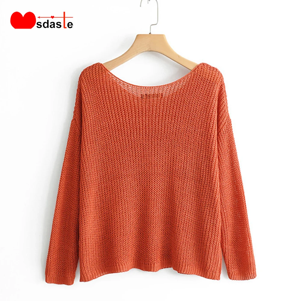 

Sweater Tops Women 2019 Autumn O-neck Knitwear Solid Brown Long Sleeve Loose Large Size Ponchos Femme Casual Sweaters Pullovers
