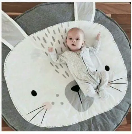 

Children baby game blanket ins hot gray pink rabbit crawling pad cart was the air conditioning is children room decoration