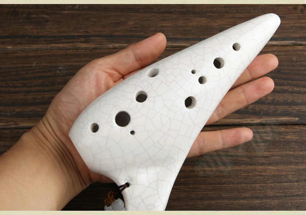Высокое качество! Ocarina Flute 12 отверстий Alto C керамический инструмент белый лучший