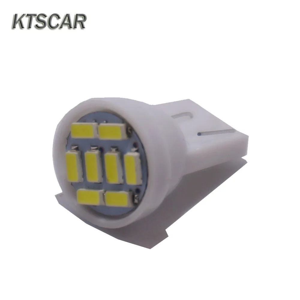 KTSCAR 200 шт. чистый белый T10 8 smd 3014 Светодиодный светильник для автомобиля 194 168 192 W5W