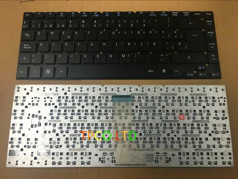 Клавиатура SpanishTeclado для Acer Aspire E14 черная клавиатура SP ноутбука с возможностью