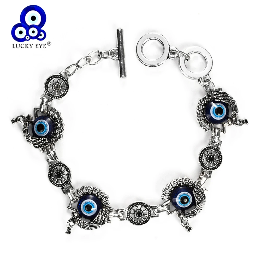Браслет с подвеской в виде павлина и сглаза Lucky Eye браслет бусинами Турция модные