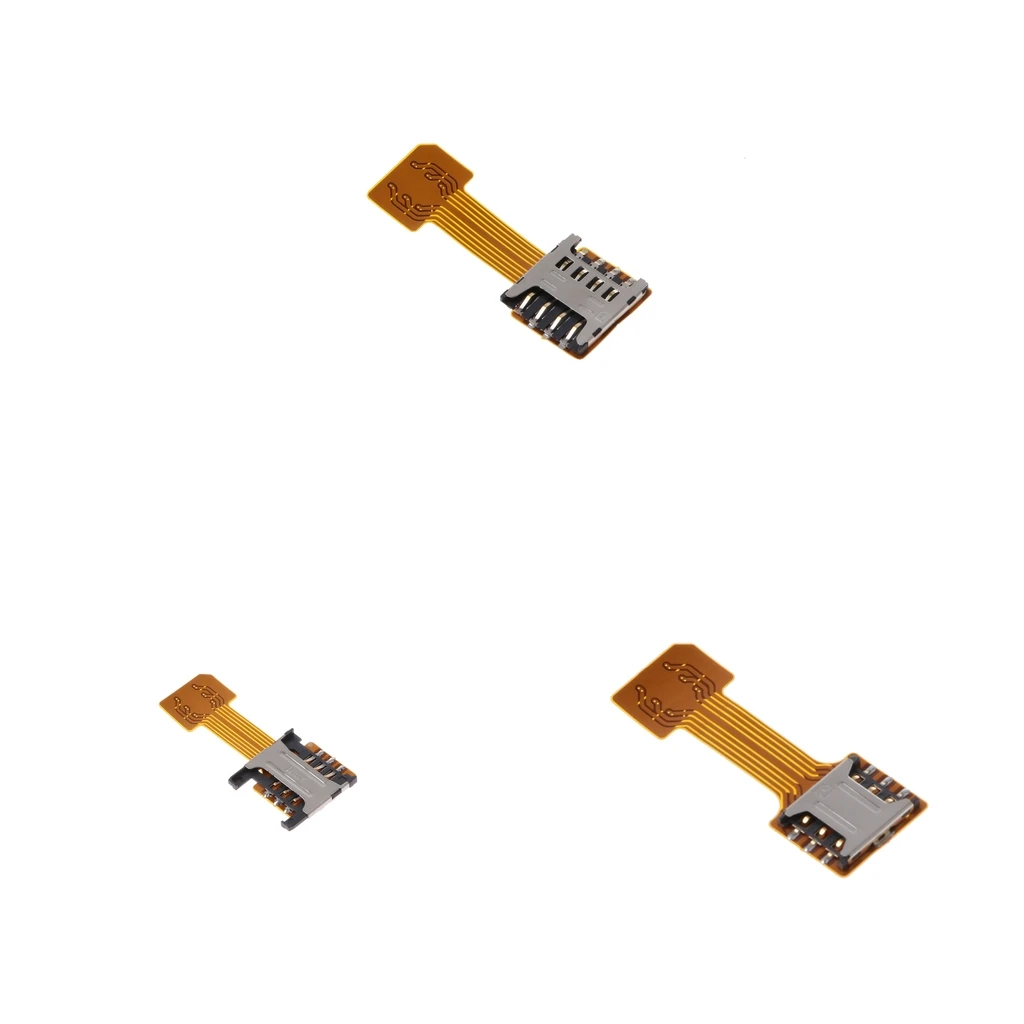 Dual SIM Card TF Card Adapter Extender Nano Micro Mini SIM Standby Flex Cable for Android