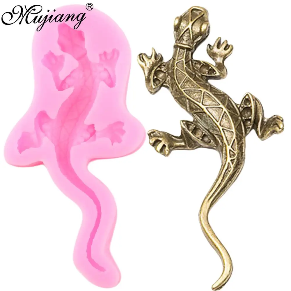 

3D Lizard Silicone Mold Gecko Cupcake Topper Fondant Molds DIY Cake Decorating Tools Jelly Candy Clay Chocolate Gumpaste Moulds