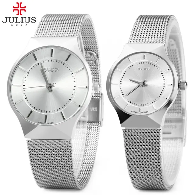 Julius Pair of Couple Quartz Wrist Watch Ultrathin Full Steel Lovers Watches Fas Julius Pair of Couple Quartz Wrist Watch Ultrathin Full Steel Lovers Watches Fas